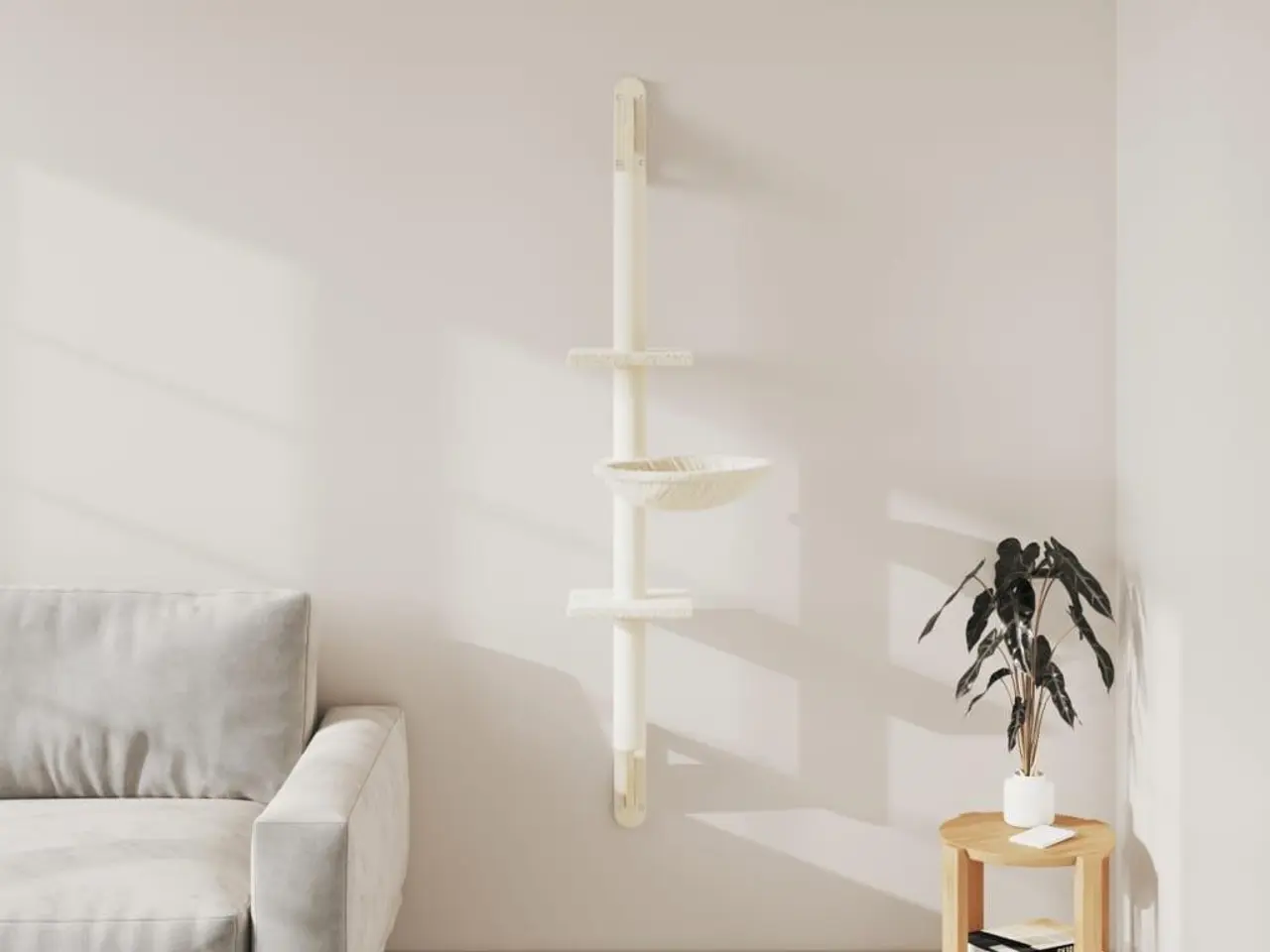 Billede 3 - Væghængt kradsetræ 142,5 cm - cremefarvet