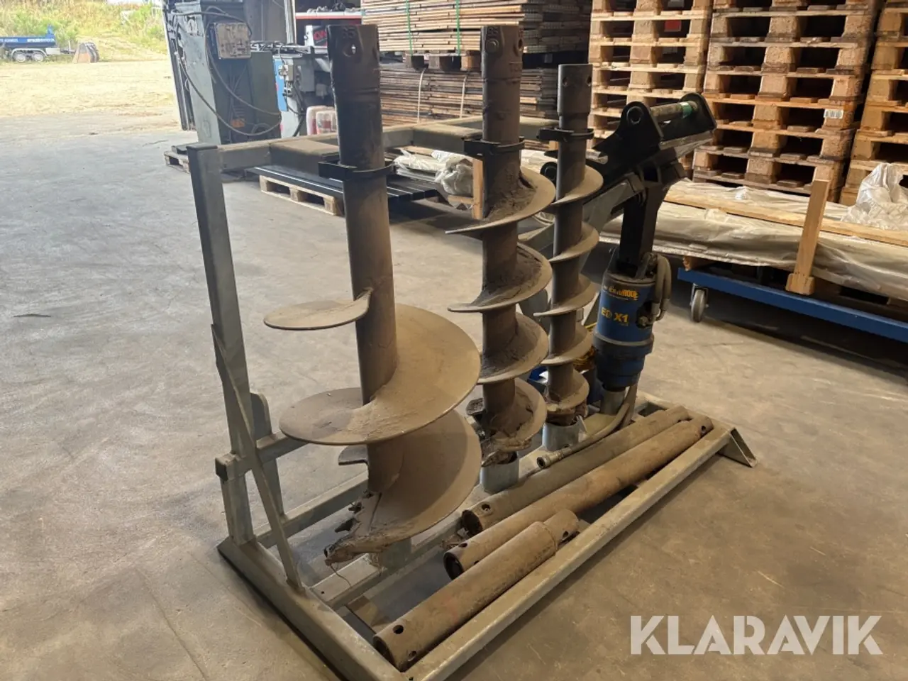 Billede 3 - Hydraulisk jordbor Auger Torque ED X1 med 3 Sneglebor og stativ
