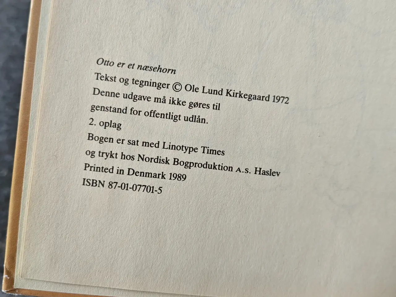 Billede 1 - Otto er et næsehorn BOG 1989 - Ole Lund Kirkegaard