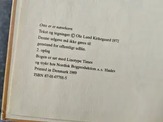 Otto er et næsehorn BOG 1989 - Ole Lund Kirkegaard
