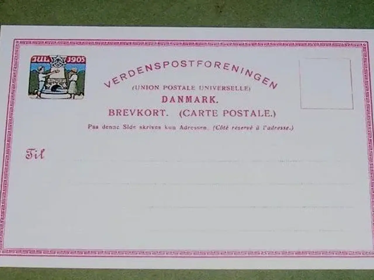 Billede 1 - julepostkort, m. trykt julemærke 1905