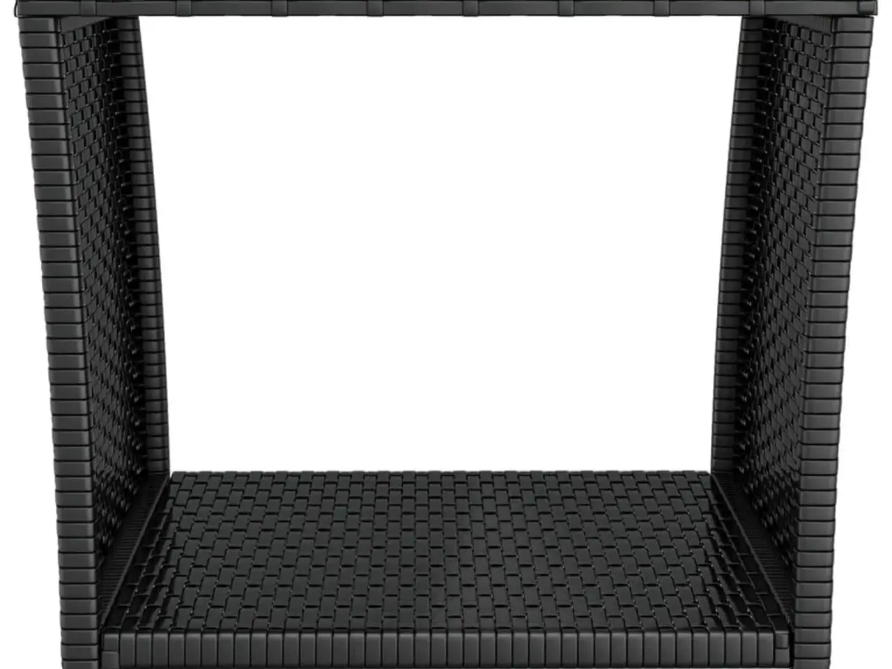 Billede 3 - Tebord i polyrattan med træbordplade - sort, 45 × 45 × 40 cm