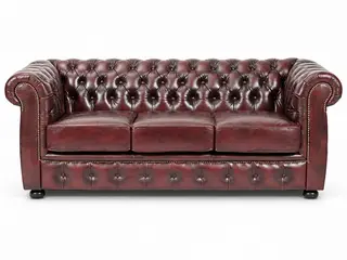 Liverpool Chesterfield 3 pers. sofa - Oxblod læder