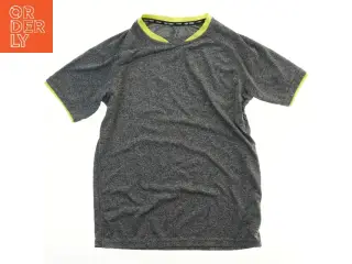 Grå t-shirt med grønne detaljer fra H&M sport (str. S)