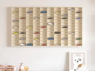 Vægdisplaykasse med hylde Beige 98 x 4,5 x 55 cm Konstrueret træ