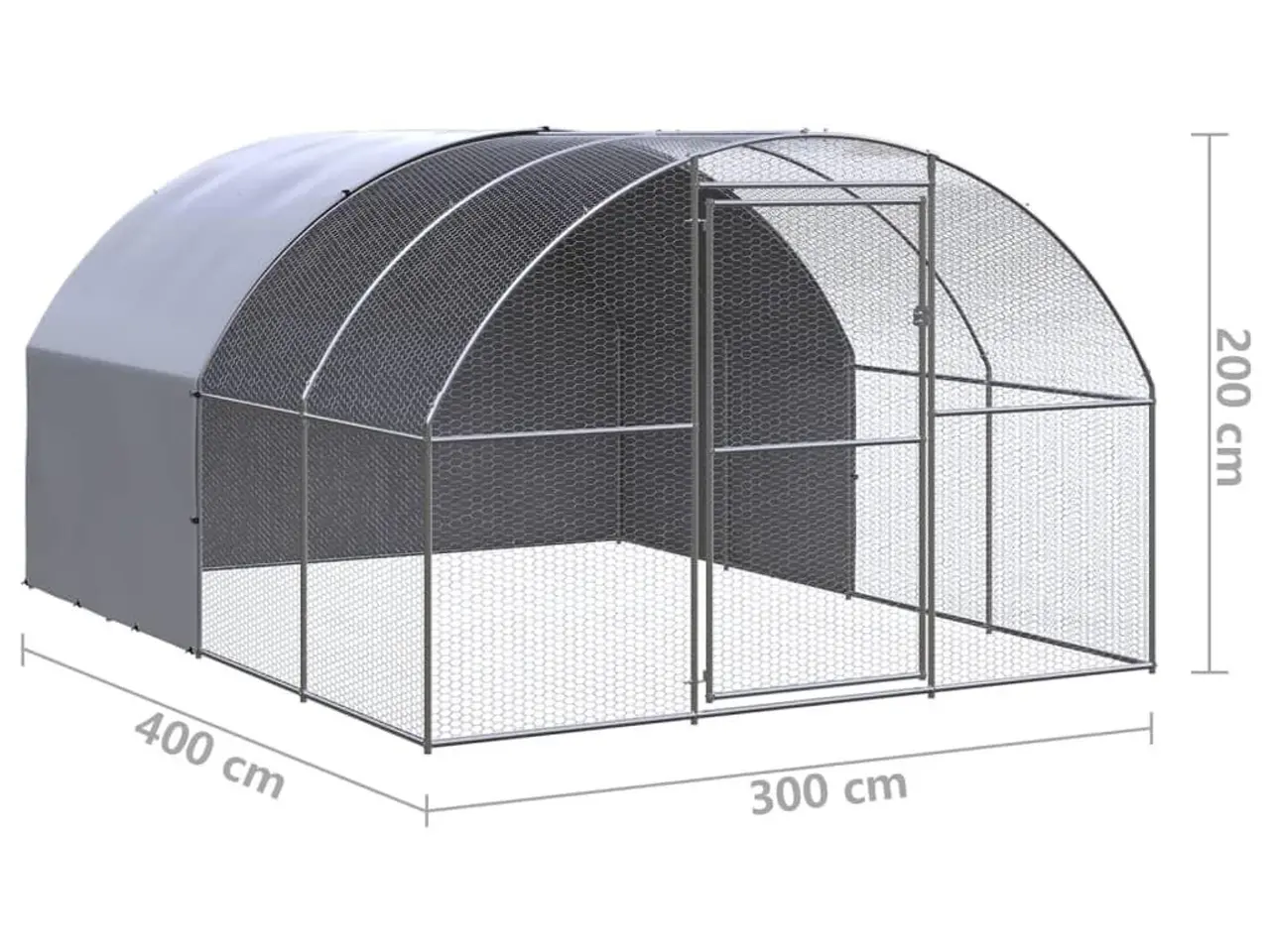 Billede 11 - Hønsehus 3×4×2 m - galvaniseret stål med vandafvisende PE-tag