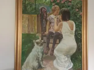 SMUKT MALERI AF ALEX THIMCHENKO 69X73 CM. SIDDENDE