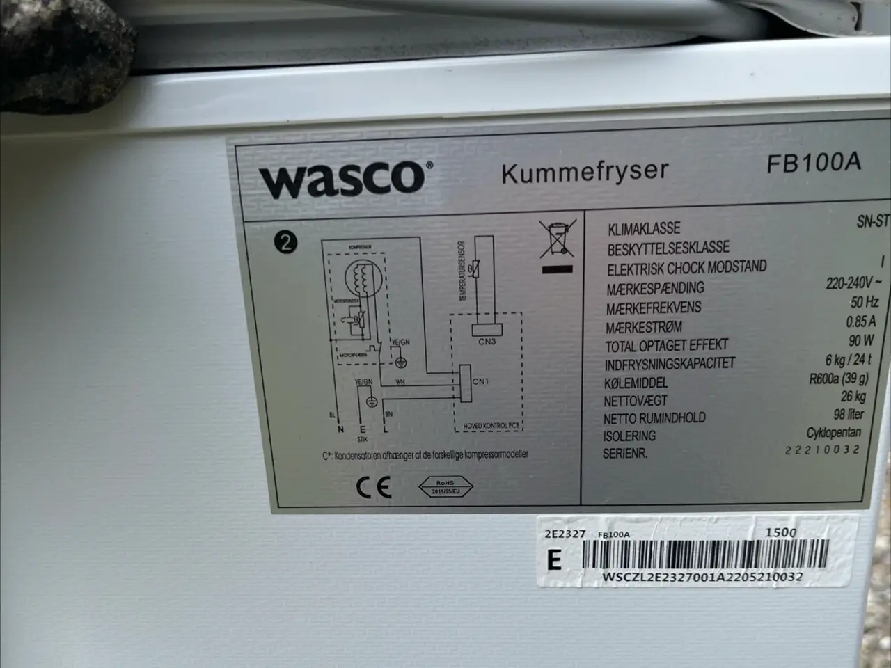 Billede 3 - Wasco kummefryser 98 l.