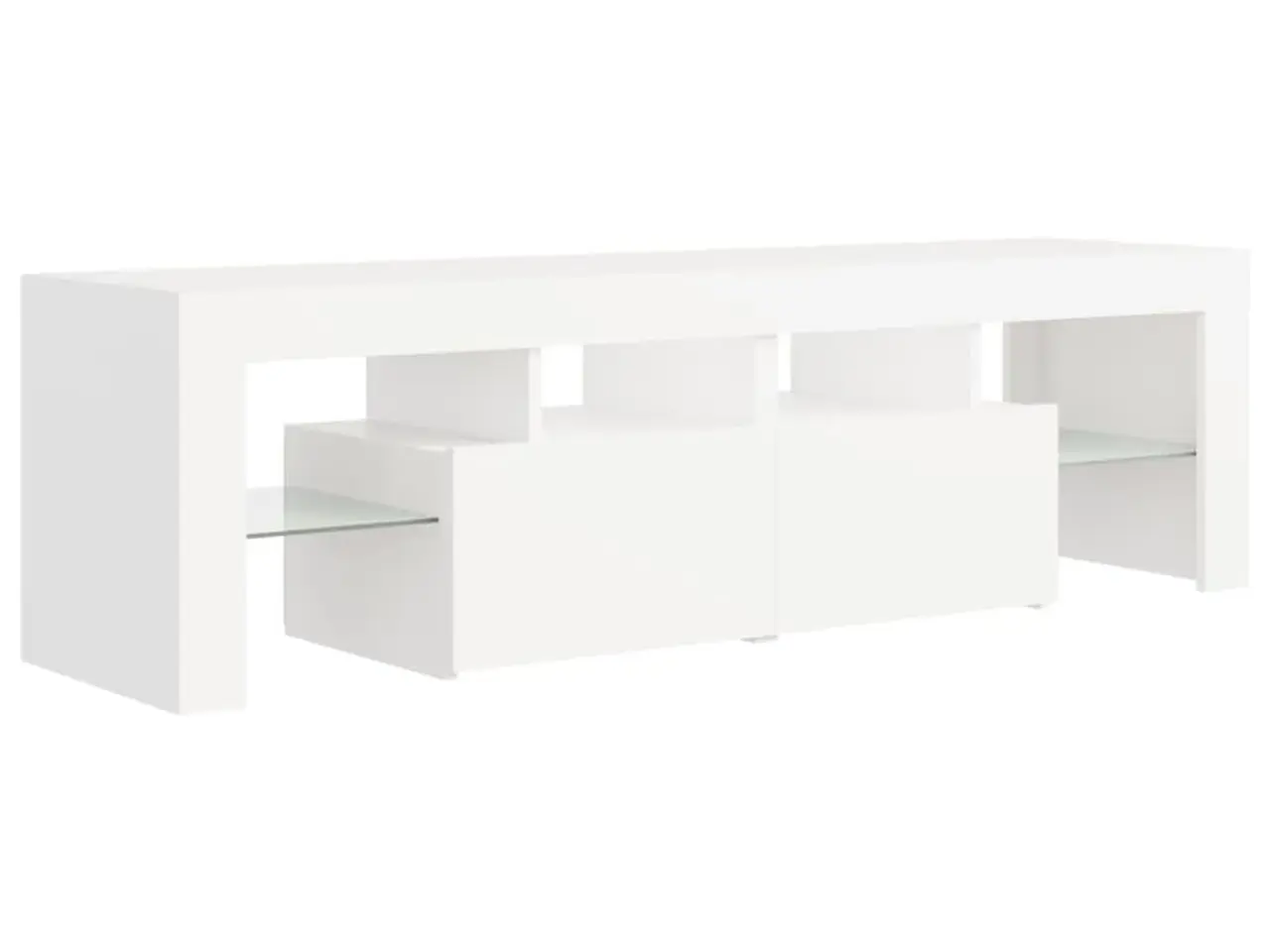 Billede 7 - Tv-bord med LED-lys - 140 × 36,5 × 40 cm, hvid