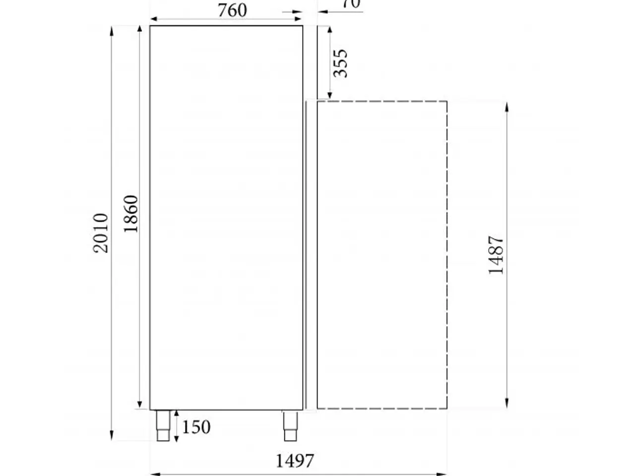 Billede 2 - Industrikøleskab 1410 L – 2/1 GN