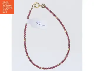 Perlearmbånd med guldaccents (str. 18 cm)