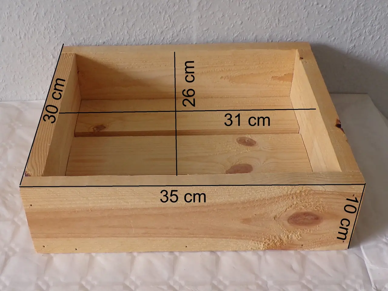 Billede 8 - Bakke i genbrugstræ 35 x 30 cm