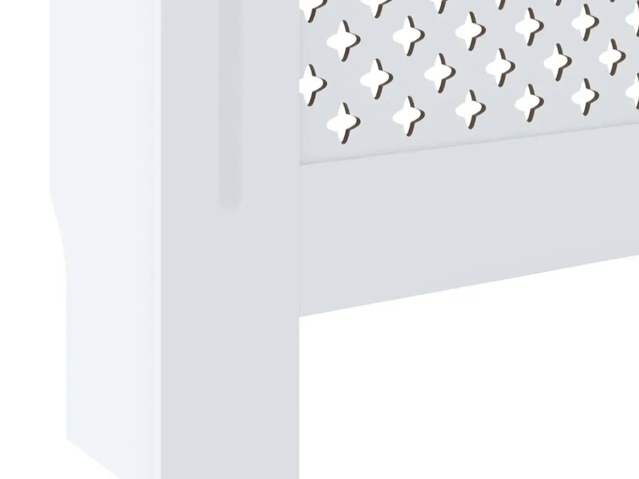 Billede 7 - Radiatorskjuler 205 cm i hvid MDF - justerbar lamelmodel