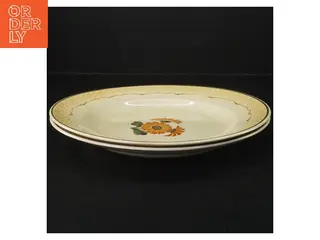Porcelænstallerker med blomstermotiv (str. 25 cm)