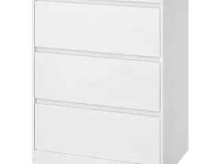 Kommode med 3 skuffer - moderne, snehvid, 40 × 60 × 75 cm (KAILYN)