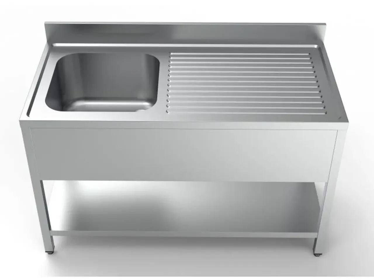 Billede 2 - Combisteel stålbord med vask – 140x70x85 cm