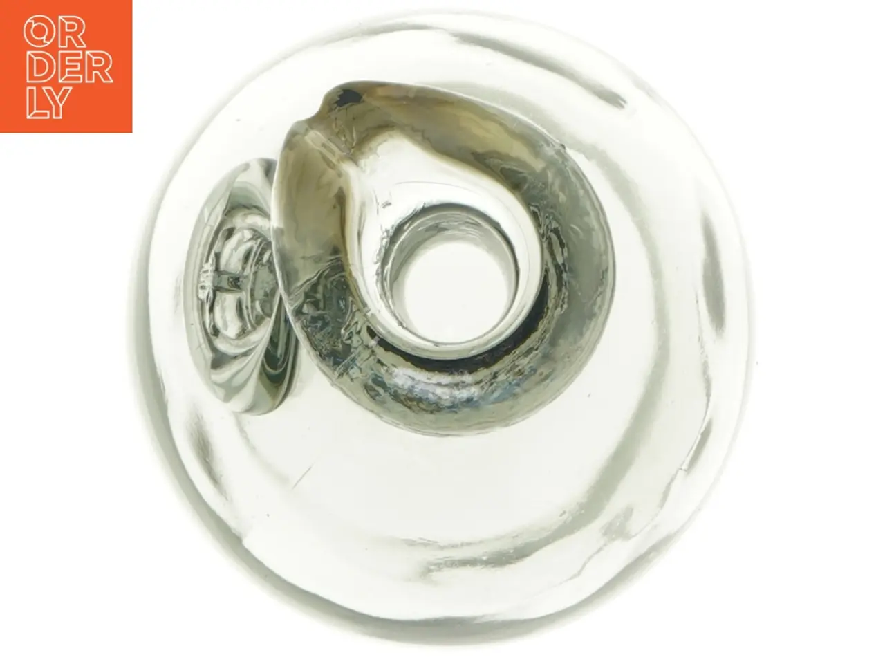 Billede 2 - Glasflaske med dekorativt emblem (str. 23 cm)