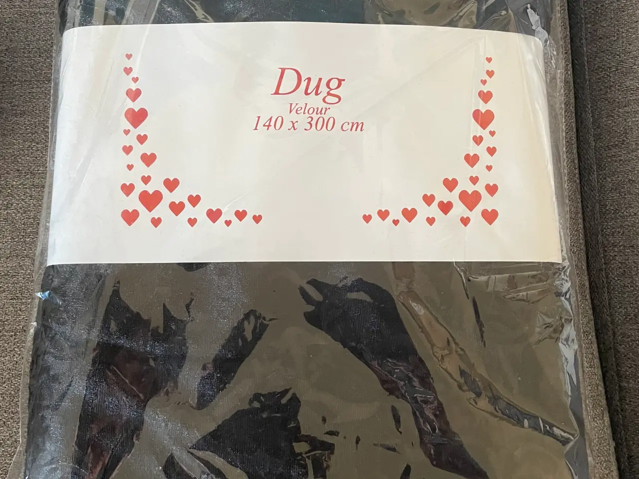 Billede 1 - Sort dug i nervøs velour 300 x 140 cm