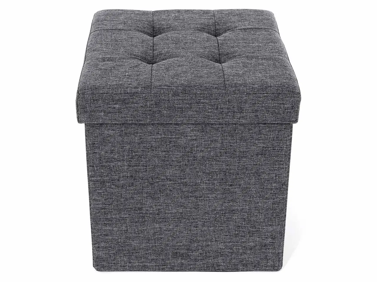 Billede 2 - Opbevaringspuf med låg 38 × 38 × 38 cm, mørkegrå tekstil