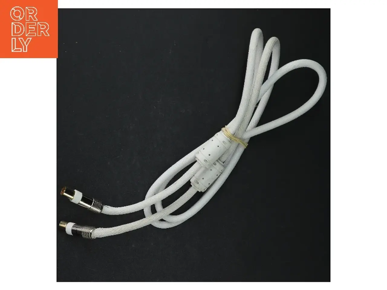 Billede 2 - Hvidt kabel med rundt stik (str. 160 cm)
