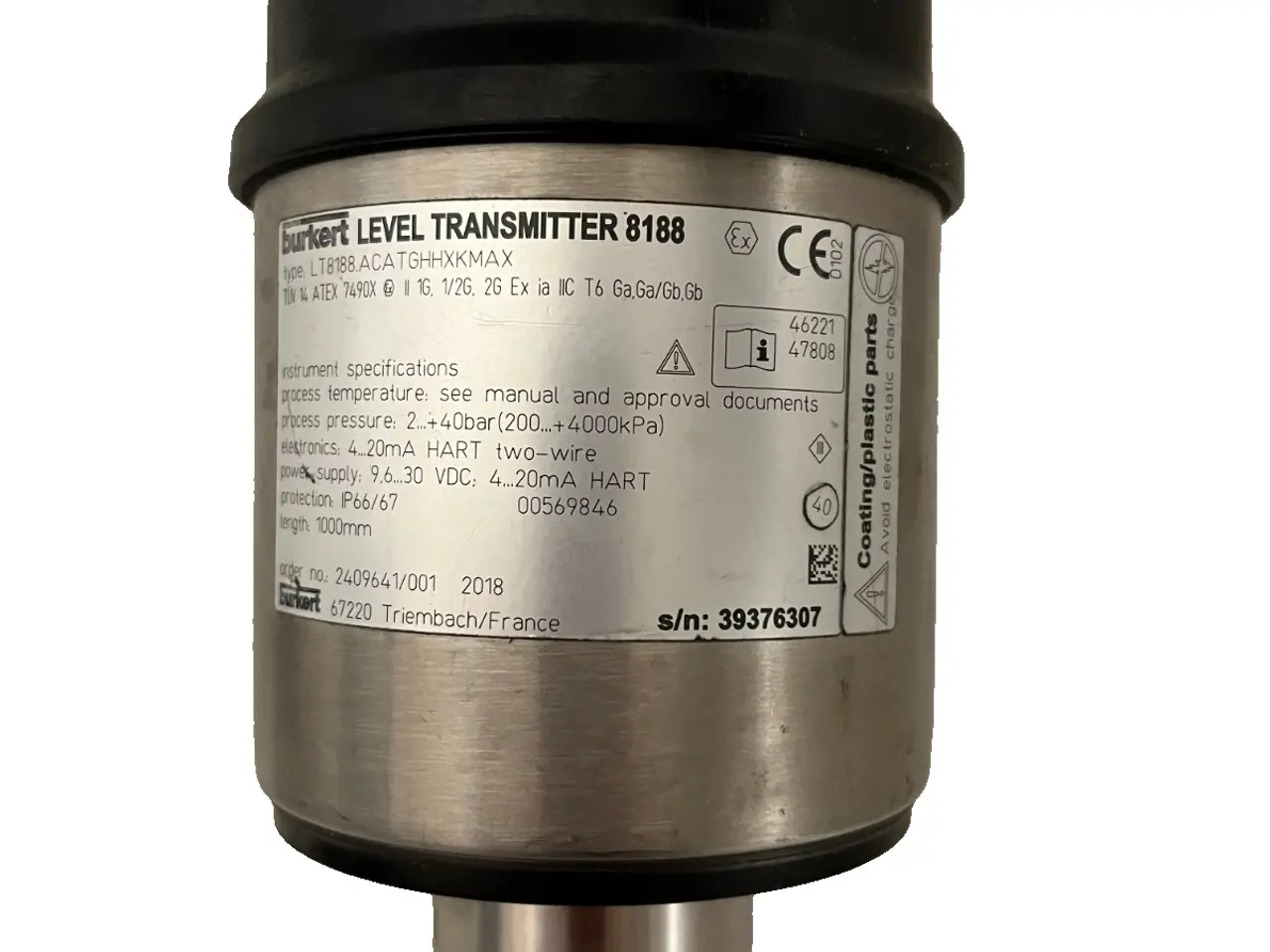 Billede 1 - Bürkert 8188 Level Transmitter Guided Radar 4-20mA