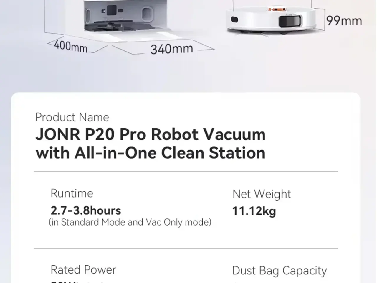 Billede 7 - Robotstøvsuge JONR P20 Pro ( HEL NY ) Bedst i test