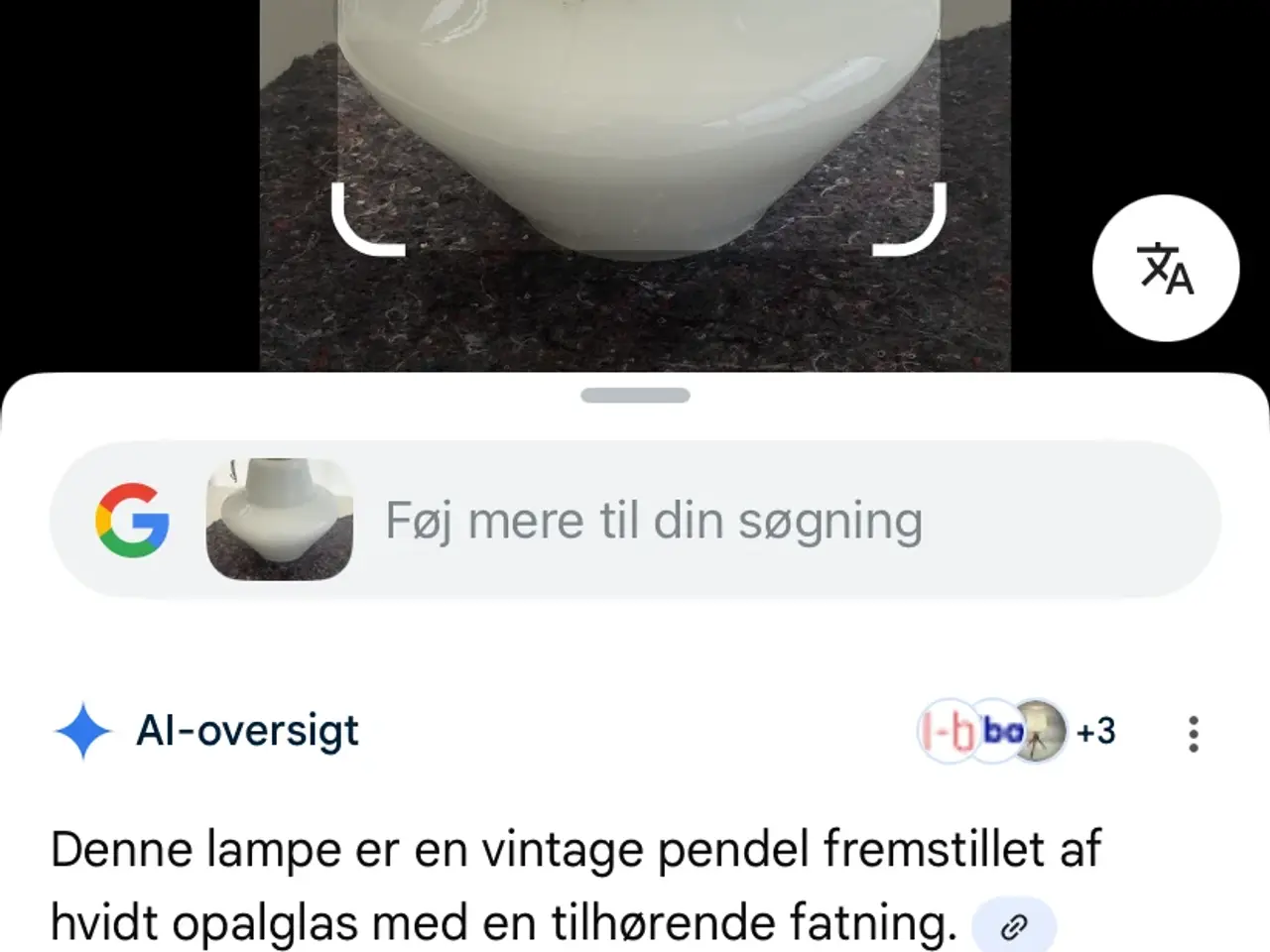 Billede 3 - Vintage Holmegaard opalglas lampe