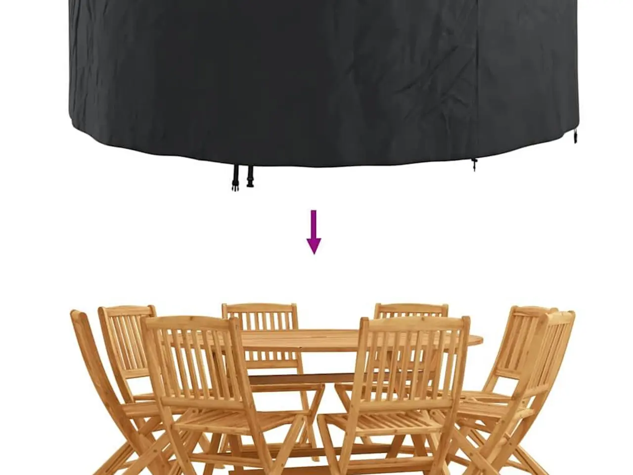 Billede 8 - Overtræk til havemøbler Sort 244 x 244 x 85 cm 210D oxford stof