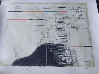 Jes Fomsgaard Litografi "Piano"