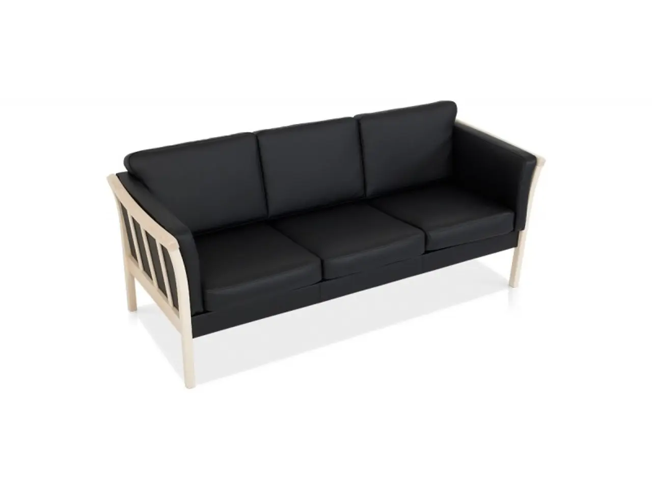 Billede 4 - Dragør 3+2 sofasæt - Sort bonded læder