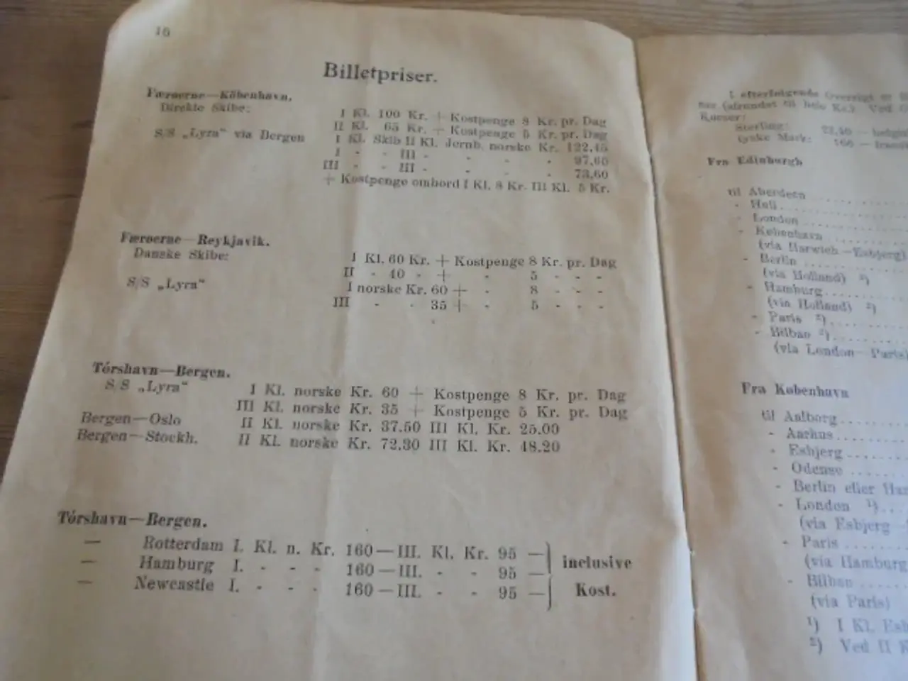 Billede 4 - Rejseliste for Færøerne – udg. fra 1938