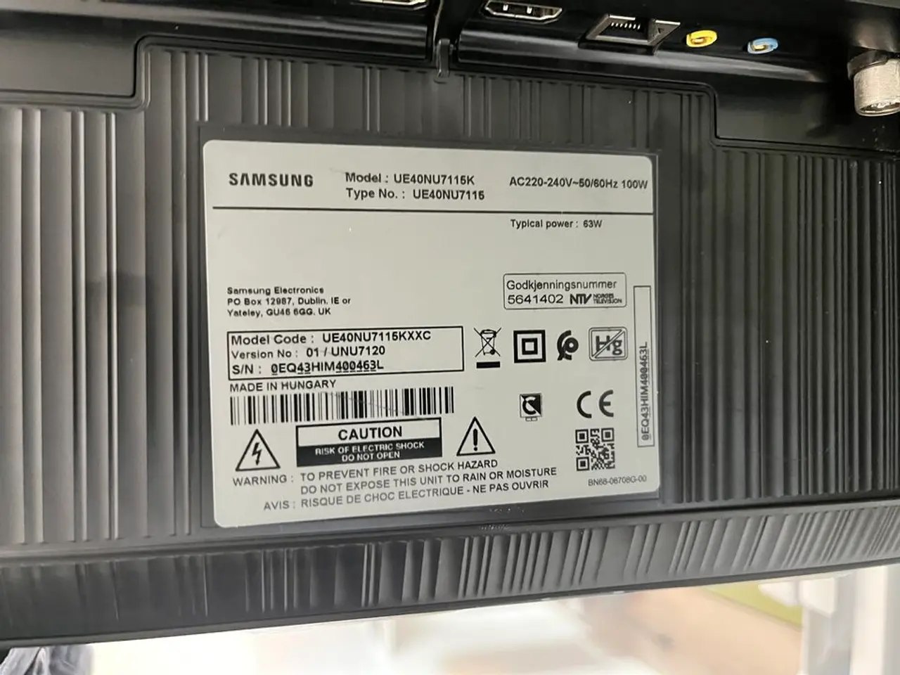 Billede 2 - Fjernsyn SAMSUNG UE40NU7115K