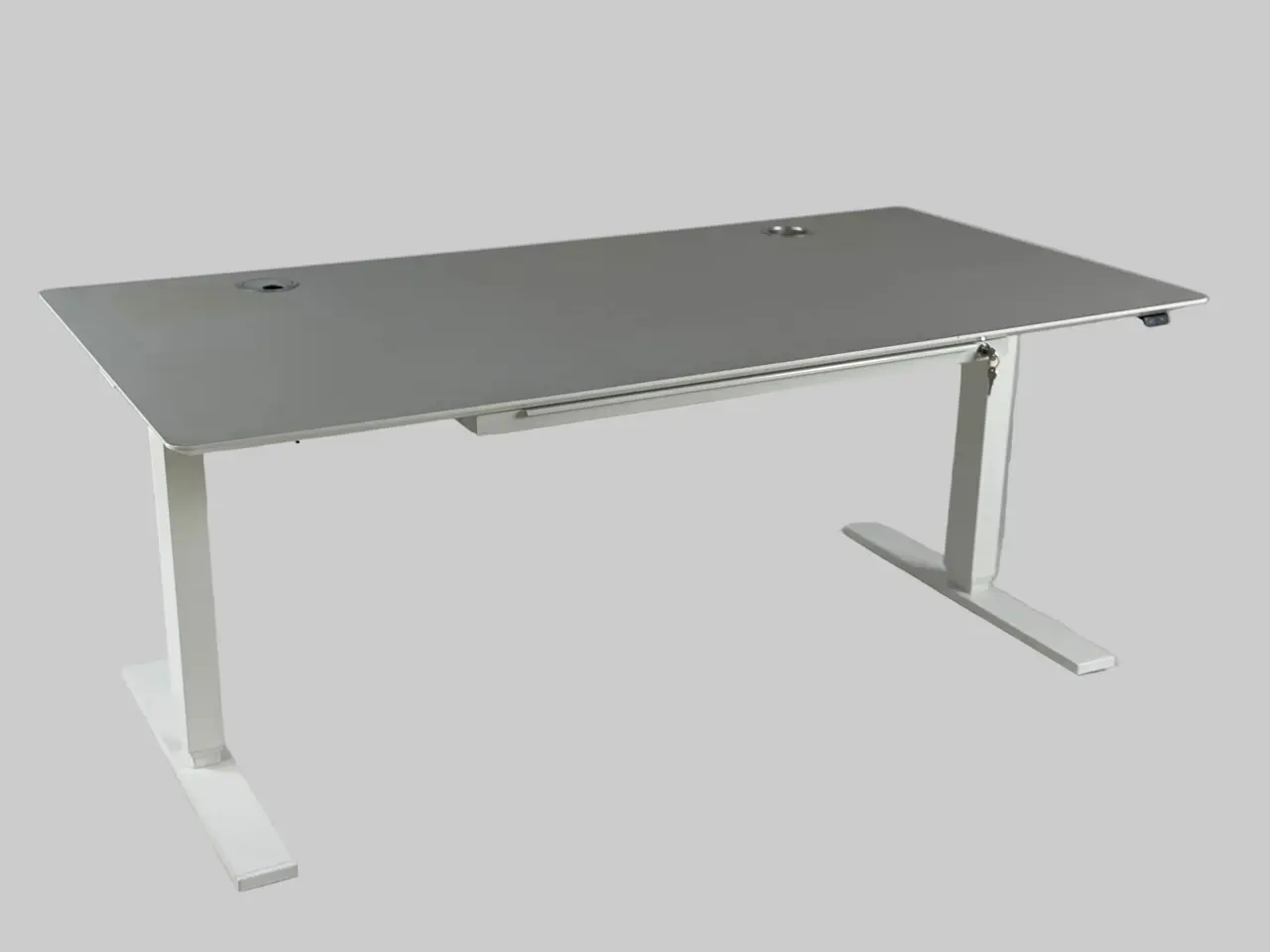 Billede 1 - ScanOffice Hæve/sænkebord – Grå/Hvidt Stel 160x80cm