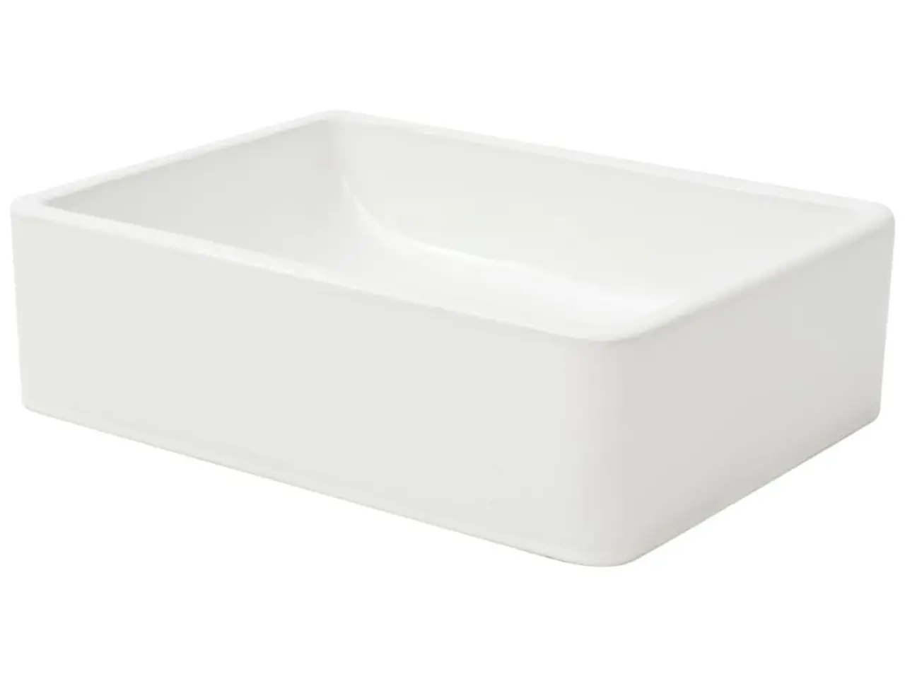 Billede 3 - Rektangulær håndvask i keramik 41 × 30 × 12 cm - hvid