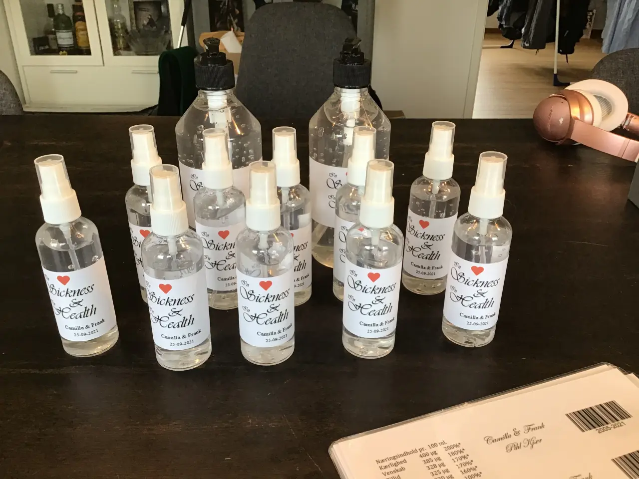 Billede 4 - Labels med navn og dato til bryllup