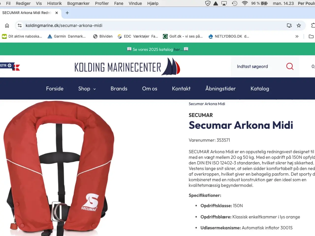 Billede 1 - 2 stk Secumar Redningsveste