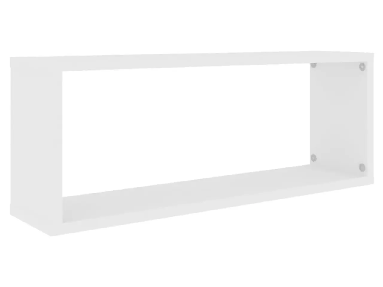 Billede 4 - Væghylder 2 stk. 60x15x23 cm kubeformet konstrueret træ hvid