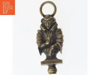 Antik Messing Figur af Mary Queen of Scots vedhæng (str. 9,5x3,5 cm)