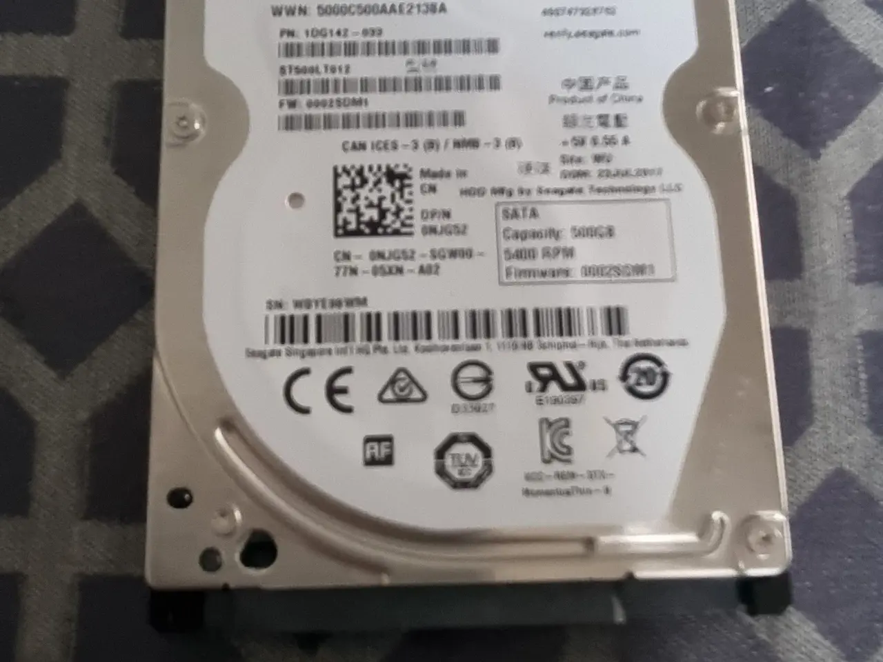 Billede 1 - Seagate 500GB 2.5" harddisk
