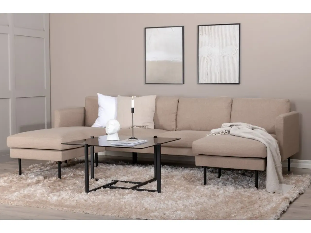 Billede 9 - Zoom U-Sofa Brun - Beige og Sort