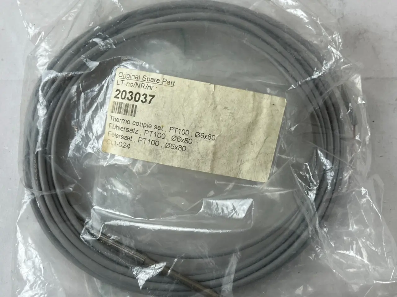 Billede 2 - PT100 Temperature Sensor Probe Ø6x80mm 5m kabel