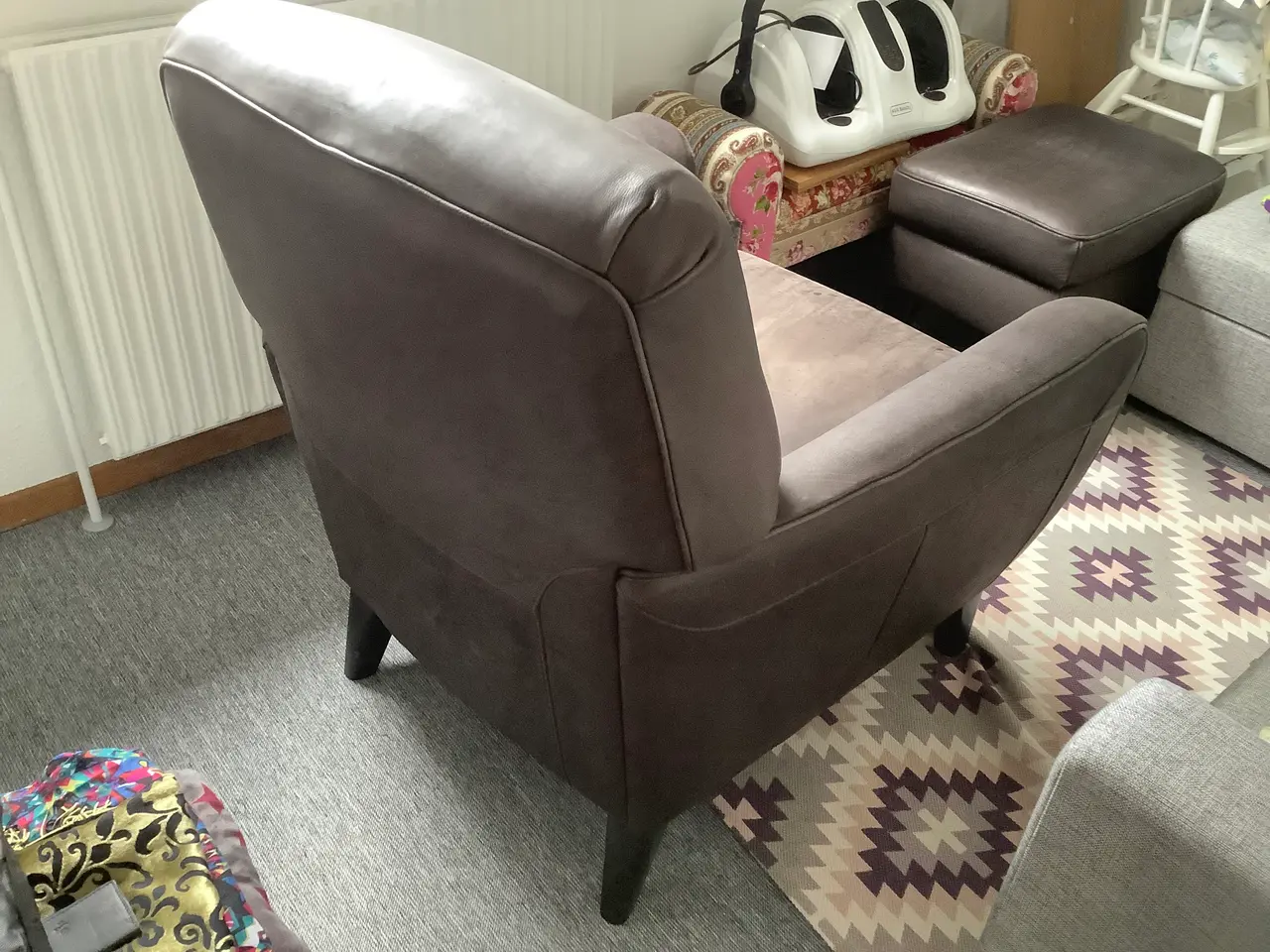 Billede 4 - Natuzzi okselæder lænestol med skammel.