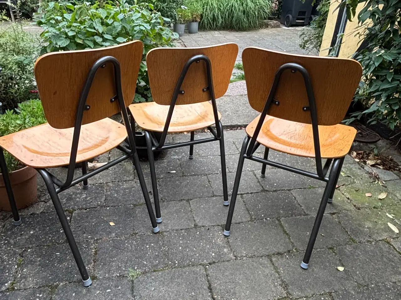 Billede 2 - 3 stk. originale retro MH Stålmøbler skolestole (1