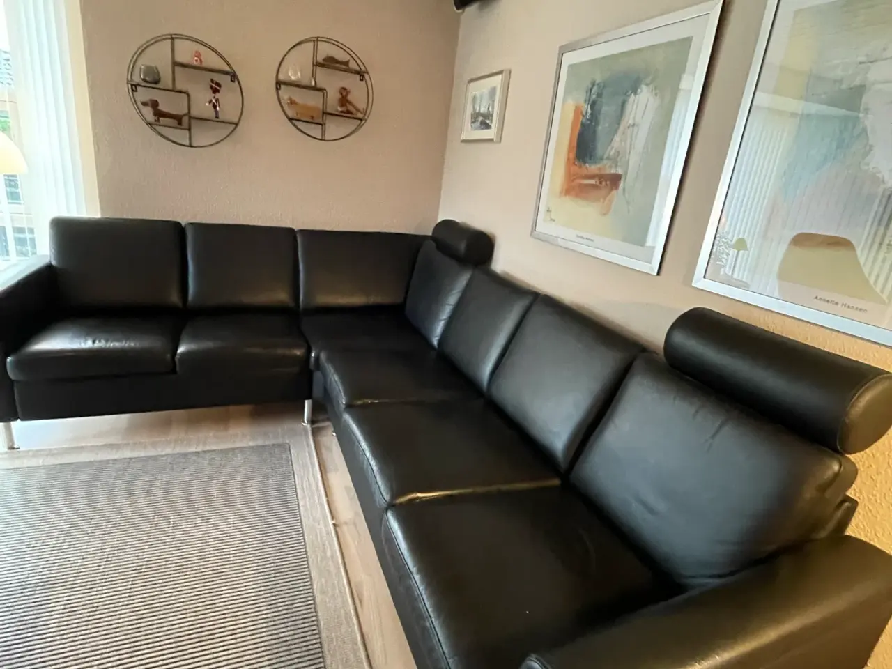 Billede 4 - Hjørnesofa sort læder