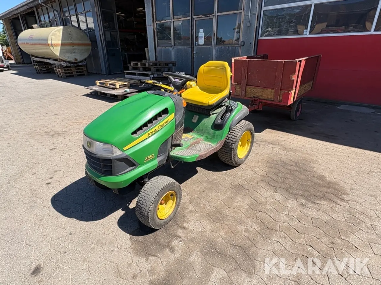 Billede 1 - Havetraktor John Deere X140 med vogn