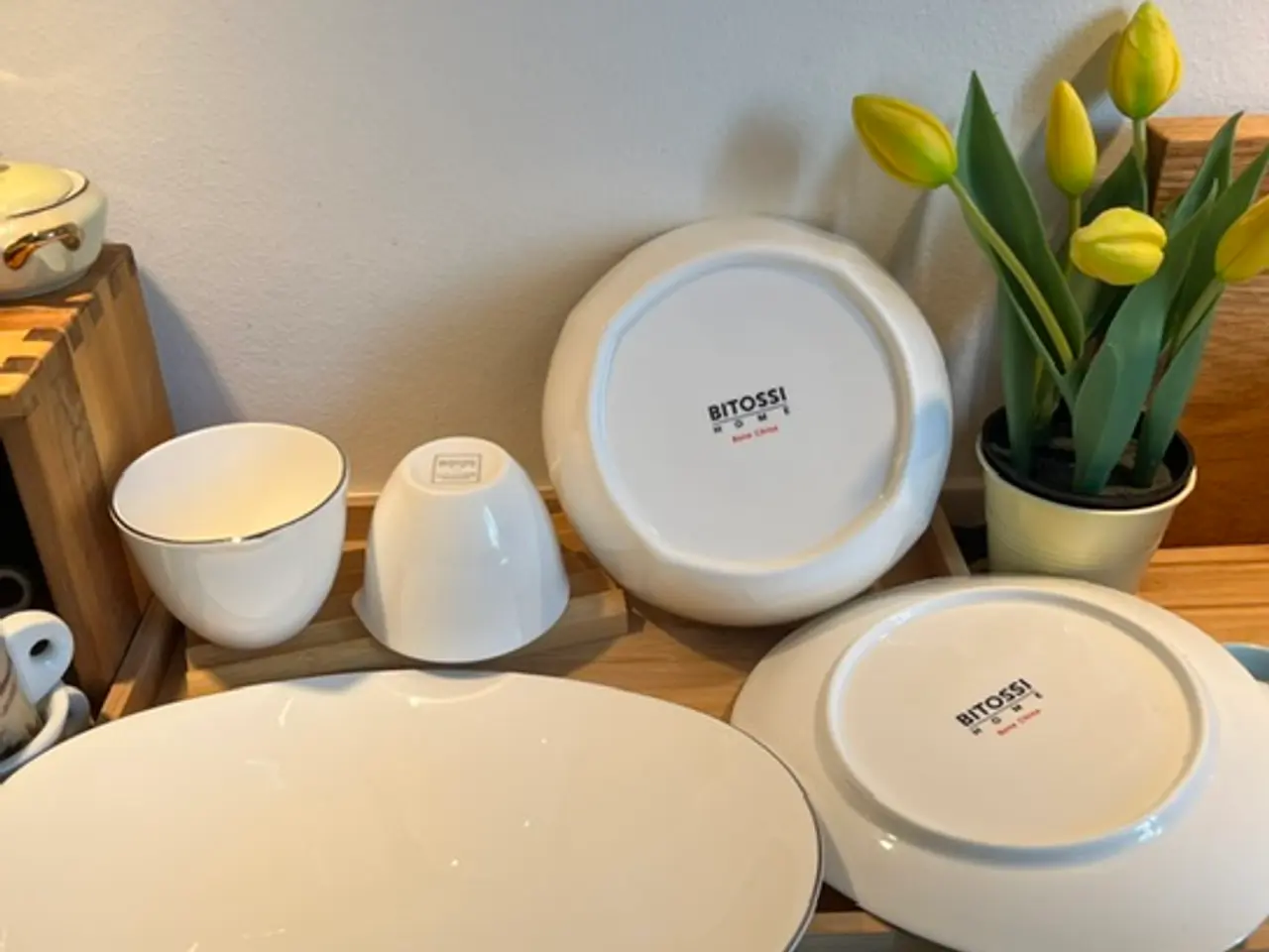 Billede 2 - Originalt Bitossi Home porcelænssæt med sølvkant –