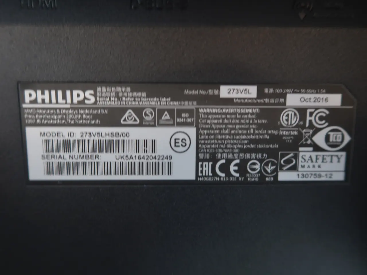 Billede 4 - Philips 273V5L 27" LED-computerskærm - sort