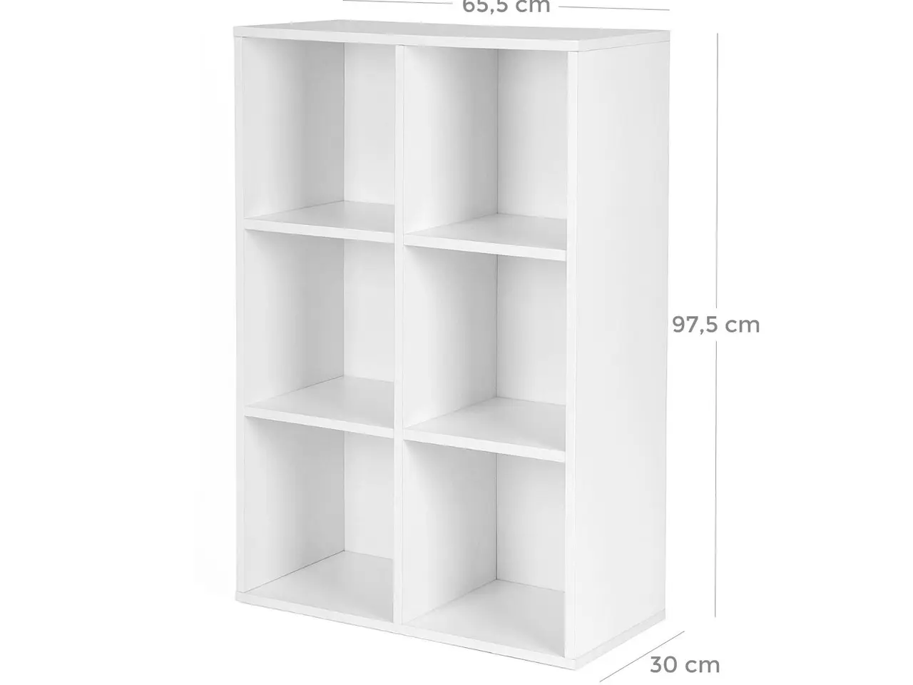 Billede 4 - Bogreol med 6 rum LBC203D - hvid