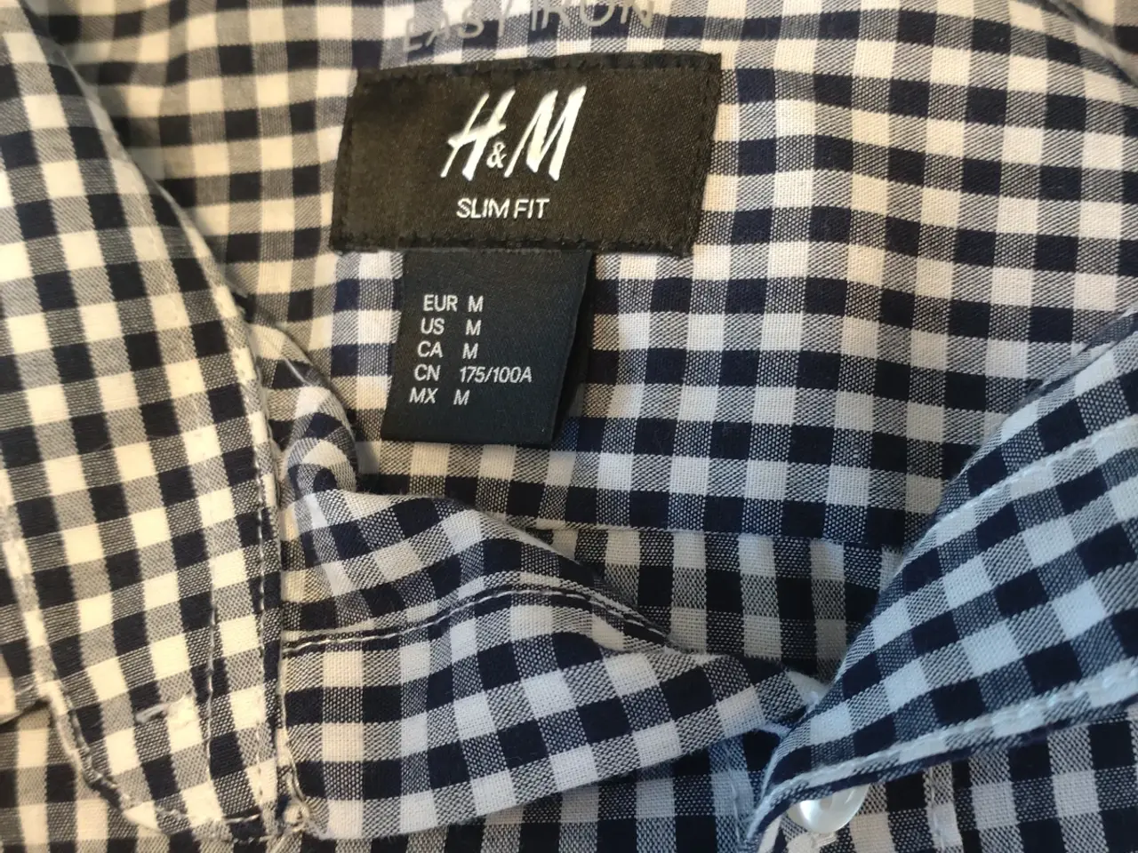 Billede 4 - H&M blåternet skjorte easy iron slim fit M