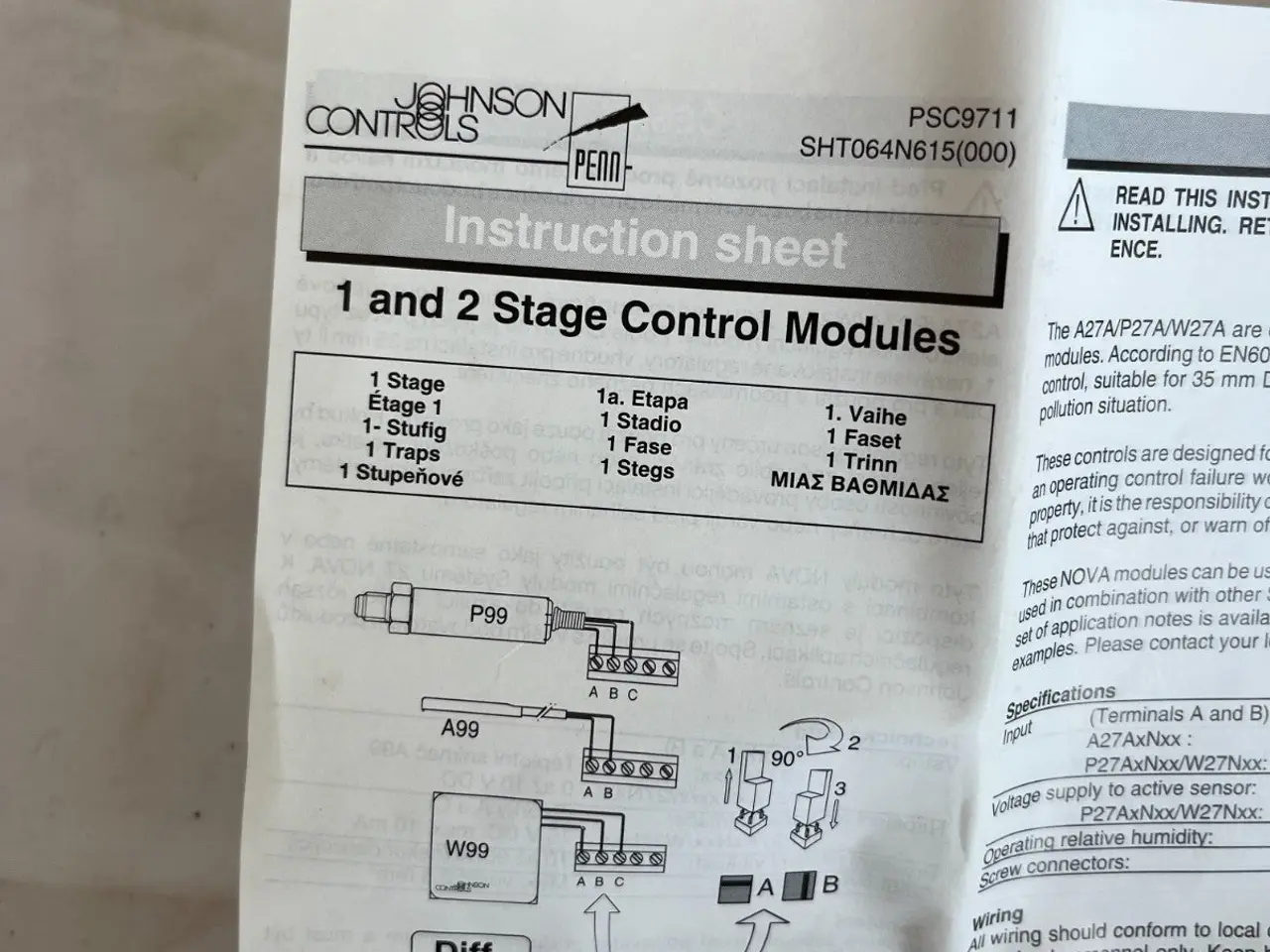 Billede 6 - Johnson Controls A27A1N11 1 Stage Control modul